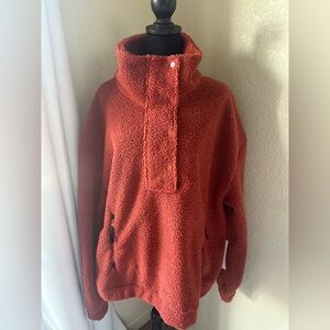 Cozy Orange Fleece Pullover